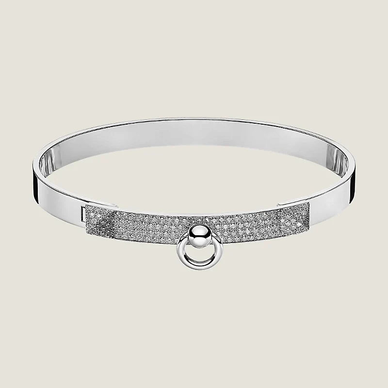 Hermes Collier De Chien Diamond 18K Gold Bracelet