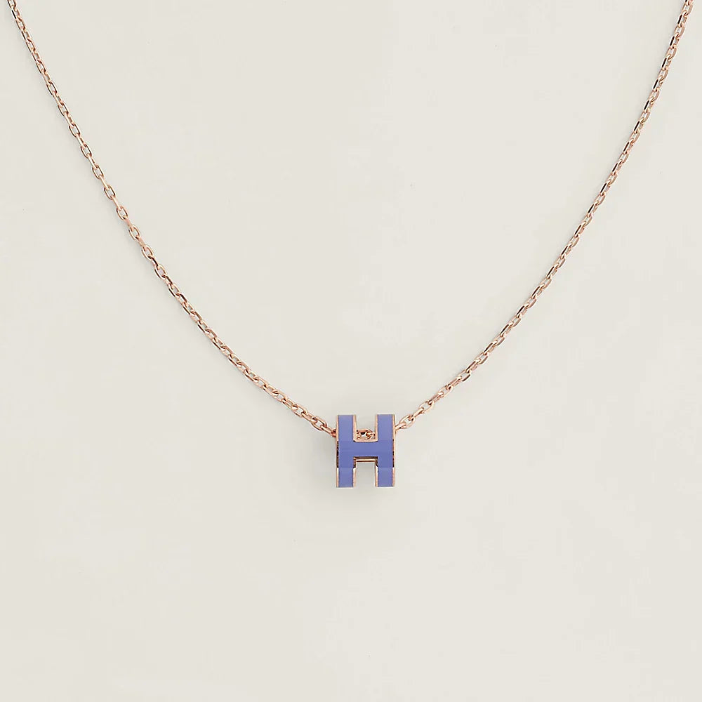 Hermes Mini Pop Purple 18K Gold Necklace