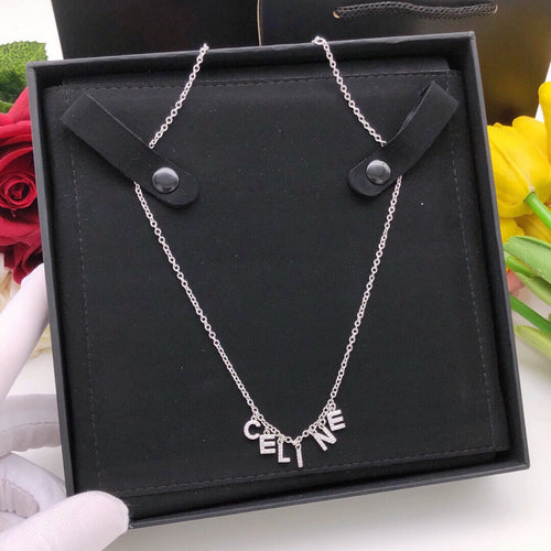 Celine Script 18K Gold Necklace
