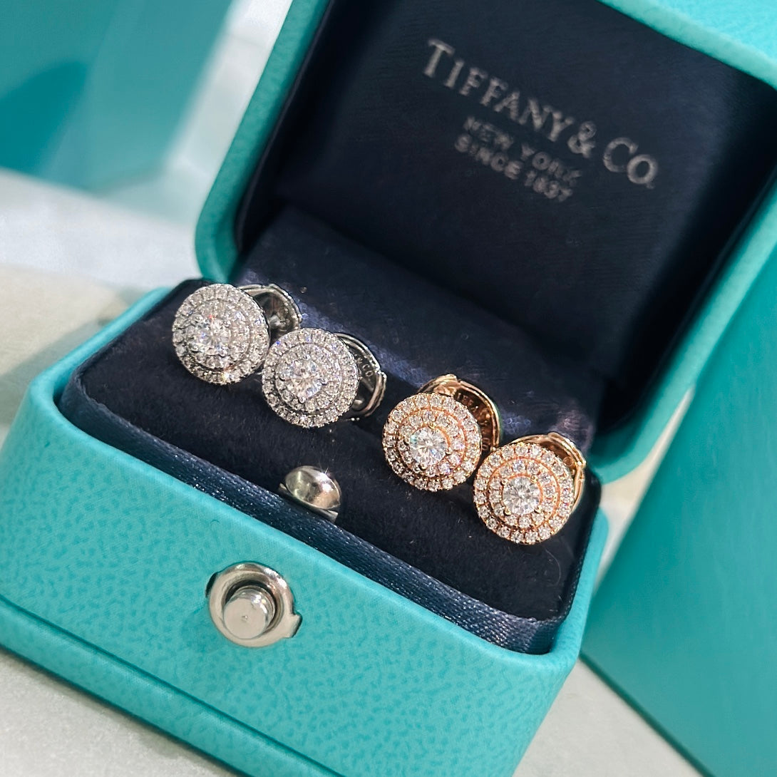 Tiffany Soleste Diamonds 18K White Gold Earrings