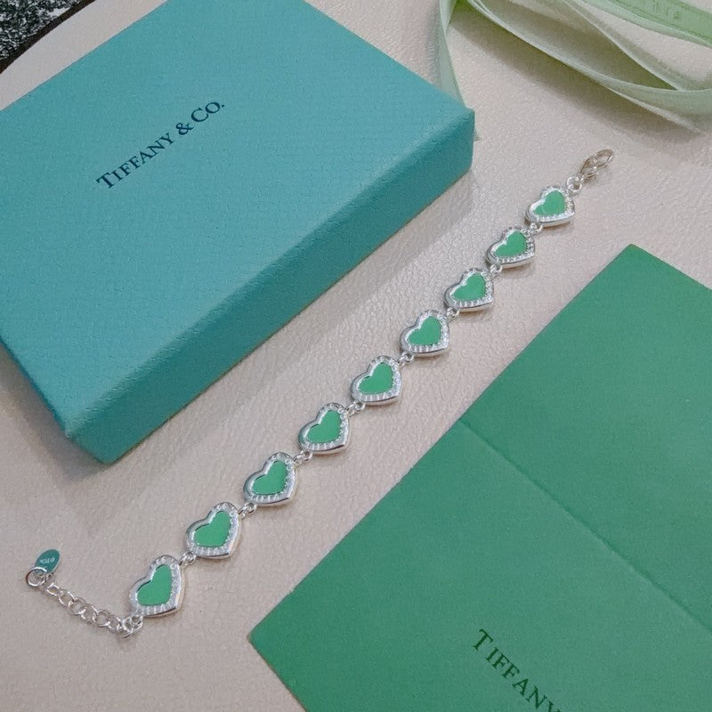 Tiffany Return to Green Heart Tag 18K Gold Bracelet