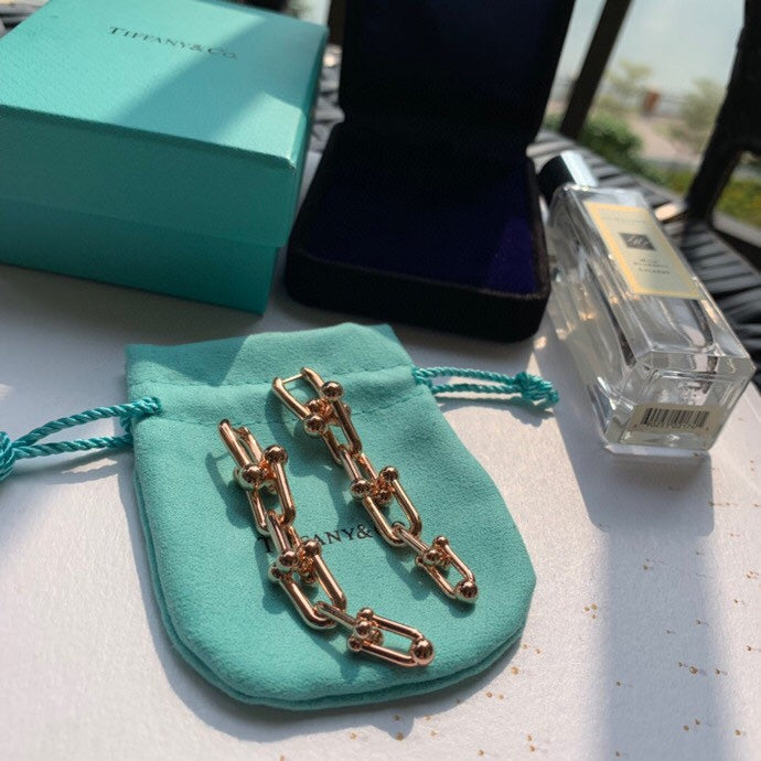 Tiffany HardWear Graduated Link 18K Gold Earrings
