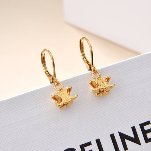 Celine Solitaire 18K Gold Earrings