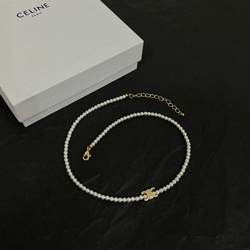 Celine Pearl 18K Gold Necklace