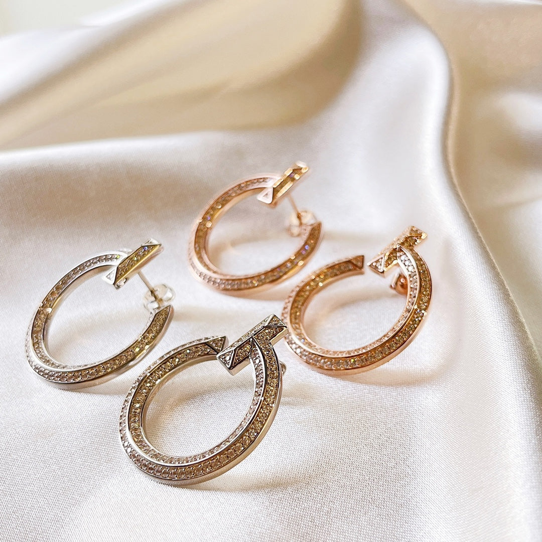 Tiffany T1 Open Hoop 18K White Gold Earrings