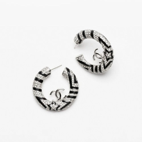 Chanel Black Diamonds 18K Gold Earrings