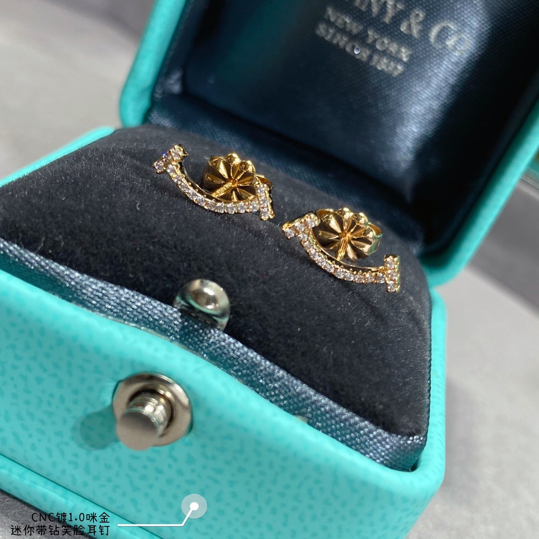 Tiffany Smile Diamonds 18K Gold Earrings